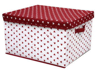 OEM टिकाऊ पीपी गैर बुना भंडारण बॉक्स कवर के साथ, सफेद लाल डॉट्स मुद्रित