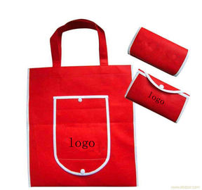 लाल Foldable प्रोमोशनल गिफ्ट बैग कैनवस शॉपिंग बाइक पारिस्थितिकी Friendly